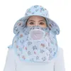 Chapéu de Colher Chá para Exterior, Proteção Solar de Verão, Chapéu de Sol Novo Estilo com Cobertura Facial, Máscara UV para Ciclismo, Chapéu de Sol para Trabalho