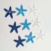 Estrella de Mar de 3 cm Azul Oscuro Azul Claro Blanco Tricolor Manualidades Decorativas de Madera DIY Bloques de Construcción Pintados para Niños