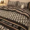 Conjunto de capa de edredom xadrez cor de camelo estilo japonês simples de quatro peças para dormitório estudantil, conjunto de cama de três peças com capa de edredom e lençol de cor sólida