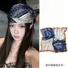 Pañuelo de cabeza estampado amarillo para mujer, nuevo modelo 2026, bufanda cuadrada elegante de moda retro americana, hace que la cara se vea más pequeña, turbante, accesorio para el cabello