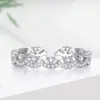 Novo Anel Elegante de Luxo Leve Empilhável Versátil com Renda Totalmente Cravejada de Diamantes Fina Anel de Cauda Versátil Multi-Uso para Mulheres