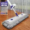 Mop de chenille para uso doméstico, fácil de usar, altamente absorvente, sem necessidade de lavar à mão, cabo de mop plano espessado, mop preguiçoso de mão