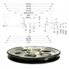 Roda de Alumínio para Extrusora Liga de Alumínio Carretel de Recolhimento de Fio Diâmetro 160MM Canal Redondo Canal Plano Puyang Anodizado Duro Revestido de Cerâmica Fio Cabo