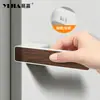 Fechadura de porta minimalista ecológica para uso doméstico, maçaneta de porta interna de madeira de nogueira, magnética, silenciosa, universal para quarto e banheiro