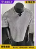 Top de comercio exterior transfronterizo Amazon estilo dinero antiguo con diseño jacquard texturizado, camiseta versátil de verano de cuello redondo y manga corta para hombre