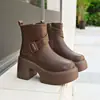 Botas Martin de Cano Alto com Solado Grosso Femininas 2026 Outono/Inverno Novas Botas de Moda Botas Curtas Retrô para Motociclista Botas de Cavaleiro de Cano Médio