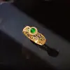 Nuevo Anillo Estilo Chino Elegante Estilo Palacio Estilo Nacional, Anillo Retro Hueco Dorado Antiguo Joyería para Mujer