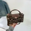 Otoño Invierno Estampado de Leopardo Vintage 2026 Moda Casual Versátil para Mujer Bolso Pequeño Cuadrado de Hombro Cruzado Simple de Mano