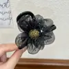 Pasador de Malla con Diamantes Brillantes de Girasol para Mujer, Pasador de Moda y Sencillo, Pinza de Tiburón para la Parte Posterior de la Cabeza, Pasador de Flor de Alta Gama