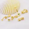 Accesorios para pendientes chapados en cobre oro real de 18 quilates con anilla para colgar pendientes colgantes clip antideslizante pendientes de clip sin perforación al por mayor