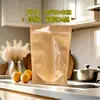 Bolsas de Papel Kraft con Ventana para Frutas Secas, Alimentos, Bolsas de Empaque de Papel Kraft Amarillo, Té, Granos, Ropa, Bolsas Transparentes Autoadhesivas