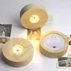 Base de taça de vinho luz recarregável luz difusa LED redondo madeira maciça luz noturna luminosa decoração de mesa suporte de lâmpada de cristal sem fio vinho