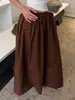 Falda larga vintage de estilo francés con cintura elástica para mujer, comercio exterior estilo europeo y americano, relajada y casual, de cintura alta, falda línea A adelgazante