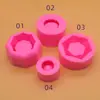 4 Vasos de Flor Carnudos Dobra Molde de Bolo de Açúcar Argila DIY Base Redonda Geométrica para Vela Molde de Silicone Líquido