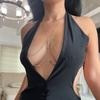 Corrente de mamilo multicamadas sexy nova transfronteiriça moda europeia e americana divertida corrente de peito com strass acessórios para adultos corrente corporal