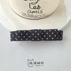 Accesorios de Lazo de Tela de Doble Capa con Lunares Blancos y Negros DIY para Bolsos, Zapatos, Flores, Sombreros, Accesorios de Ropa