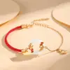 Pulsera de Cuerda Roja Koi Buena Suerte para Mujer Lujo Ligero Gama Alta Estilo Caliente Estilo Chino Hebilla de Paz de Jade Hetian Pulsera de Cuentas de Transferencia