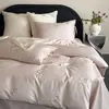 Conjunto de Roupa de Cama Girly 100S de Algodão de Fibra Longa com Bordado de Coelho Fofo, Capa de Edredom e Lençol de Cama, 100% Algodão, Acessórios para Cama de 1,8m