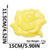 Patch de Bordado de Flor Rosa com Glitter Novo Estilo Patch Floral com Adesivo Termocolante para Decoração de Jaquetas, Sapatos e Malas