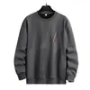 Sudadera para hombre transfronteriza para primavera y otoño 2026, nueva camiseta de manga larga de moda, versátil casual holgada de cuello redondo para hombre talla grande