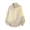 Suéter de punto para hombre de otoño e invierno, cuello medio alto, media cremallera, con textura de jacquard horizontal, estilo vintage holgado