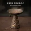 Suporte de Vela em Ferro Dourado Esmaltado Ondulado, Incensário de Cerâmica Vintage, Porta Incenso, Porta Palito de Incenso, Acessório Doméstico para Cerimônia do Chá, Recipiente para Incenso