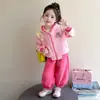 Conjunto con capucha y alas estilo coreano para niñas, nuevo conjunto de dos piezas de moda primavera y otoño 2026 para niñas con estilo