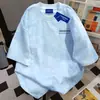 Camiseta Tie-Dye de Manga Curta com Estampa de Letras Estilo Neutro para Homens e Mulheres Roupa de Trabalho de Verão Gola Redonda Casual para Casal Solta Top Ins
