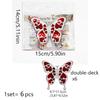 Mariposas Estereoscópicas 3D de Doble Capa, Juego de 6, Pegatinas Decorativas Festivas de Mariposa Dorada Brillante para Pared del Día de San Valentín con Adhesivo