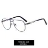 91346 Óculos Anti-Luz Azul Transfronteiriços Estilo Coreano Viga Dupla Armação Óptica de Metal Elegante Óculos Planos Versáteis Masculinos