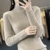 Suéter de malha feminino Andy de veludo com listras, gola alta, manga longa, justo, modelador, para primavera