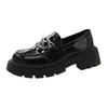 Mocassins plataforma femininos, nova coleção primavera/outono 2026, design retrô, estilo britânico de nicho, sapatos pequenos de couro