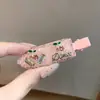 Pinza de Pato con Cristales de Hielo y Pedrería de Cereza para Mujer, Estilo Coreano Dulce Chica Estudiante Fresca Nicho Pasador Accesorio para el Cabello
