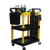 Carro de Herramientas de Belleza para Automóviles de Tres Niveles, Carrito de Plástico de Almacenamiento Portátil para Talleres de Lavado de Autos, Carro Móvil para Herramientas de Lavado y Limpieza de Autos