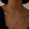 Collar Mini Burbuja 26 Letras Grandes Transfronterizo Europeo y Americano, Collar Multicapa Espiga, Regalo, Versátil y de Nicho