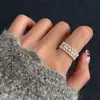 Anel Elegante Simples com Renda Vazada Estilo Coreano Anel Aberto Linha Brilhante Cruzada Anel para Dedo Indicador Feminino Moda Retrô
