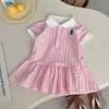 Vestido de Verano Estilo Universitario para Niñas, Falda POLO, Vestido de Una Sola Capa Casual a la Moda para Niñas, Vestido de Manga Corta para Niños