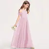 Vestido Chiffon Novo Estilo para Performance de Piano de Meninas, Vestido para Performance de Orquestra, Vestido Longo para Competição de Violino, Primavera