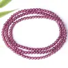 Venta al por mayor de fábrica Pulsera de tres círculos de granate natural y amatista púrpura Pulsera DIY Accesorios para pulseras y collares Abalorios Aprox.. 3 mm