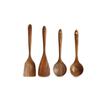 Terno de cozinha de madeira de acácia de teca espátula de cabo longo espátula de prato espátula de madeira maciça garfo antiaderente cozinha conjunto de 10 peças