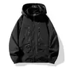 Nueva chaqueta cortavientos de una sola capa para exteriores de talla grande M-8XL con capucha, chaqueta deportiva casual