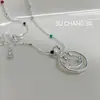 Collar de Plata de Ley S925 con Esmalte de Colores Cara Sonriente para Mujer, Cadena para Clavícula Estilo Coreano Ins, Lindo y Dulce