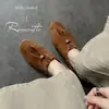 Zapatos de tacón oculto para mujer 2026 Primavera Zapatos Mary Jane Simples con Hebilla Metálica Punta Cuadrada Boca Baja Zapatos de Abuela para Mujer