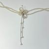 Colar Doce Trançado com Contas Coloridas Diamante Colar Borla Flor Pérola Imitação Gargantilha Nicho Luxo Acessível Corrente Clavícula