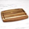 Tabla de cortar de madera de acacia para uso doméstico, tabla de cocina rectangular con ranuras para cortar verduras, frutas y carnes cocidas