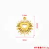 Colgante Corazón Hueco de Acero Inoxidable Sol de Oro de 18K Accesorios de Joyería DIY Colgante para Mochila Hecho a Mano Europeo Americano Transfronterizo
