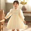 Vestido de Botones Estilo Chino para Niñas 2025 Verano Nuevo Vestido Cheongsam de Malla Vestido para Fiesta de Cumpleaños Disfraz para Actuación