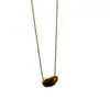 Collar de Cadena Doble Apilada con Cuentas de Piedra Ojo de Tigre Maillard para Mujer, Retro Versátil Elegante Cadena para Clavícula Cadena para Suéter 2025 Nuevo