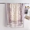 Nuevo bufanda de imitación cachemir artística de alta gama en azul y blanco de porcelana vintage para mujer, adecuada para habitaciones con aire acondicionado en verano
