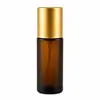 Mancha 30ml-100ml Botella de Vidrio con Dispensador Rellenada con Botella Redonda Recta Producto para el Cuidado de la Piel Esencia Material de Empaque a Prueba de Fugas